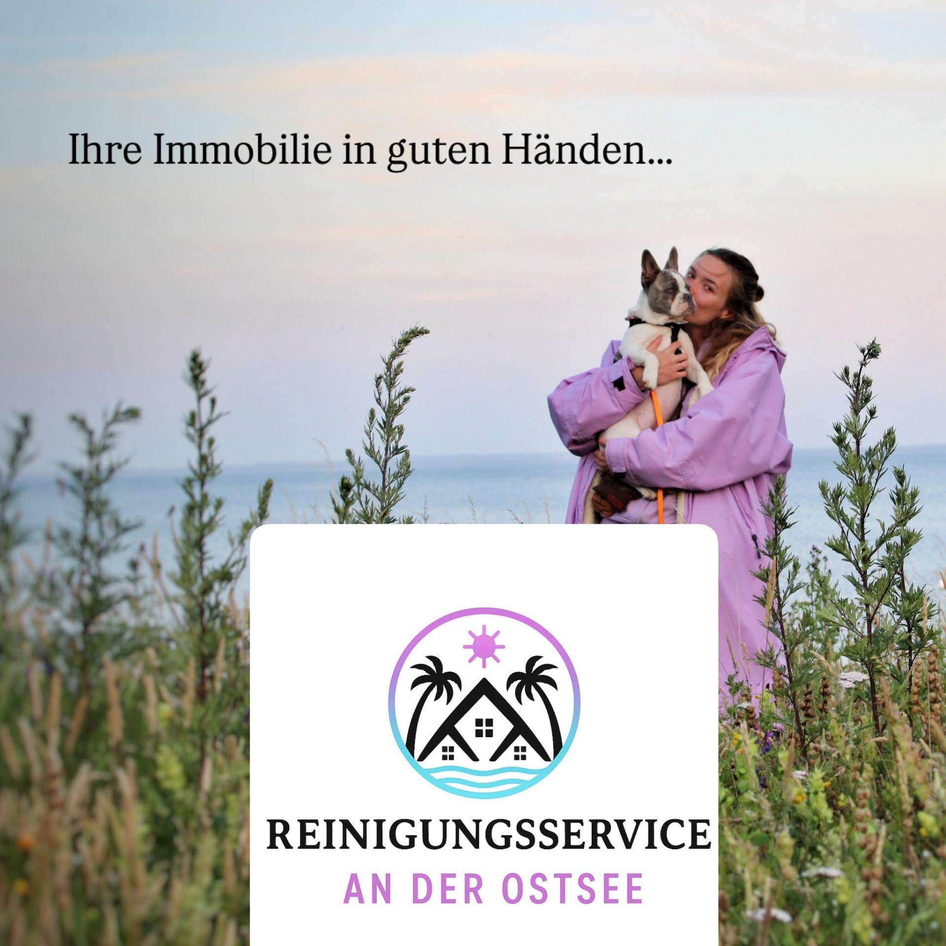 Anna mit ihrem Hund am Ostseestrand