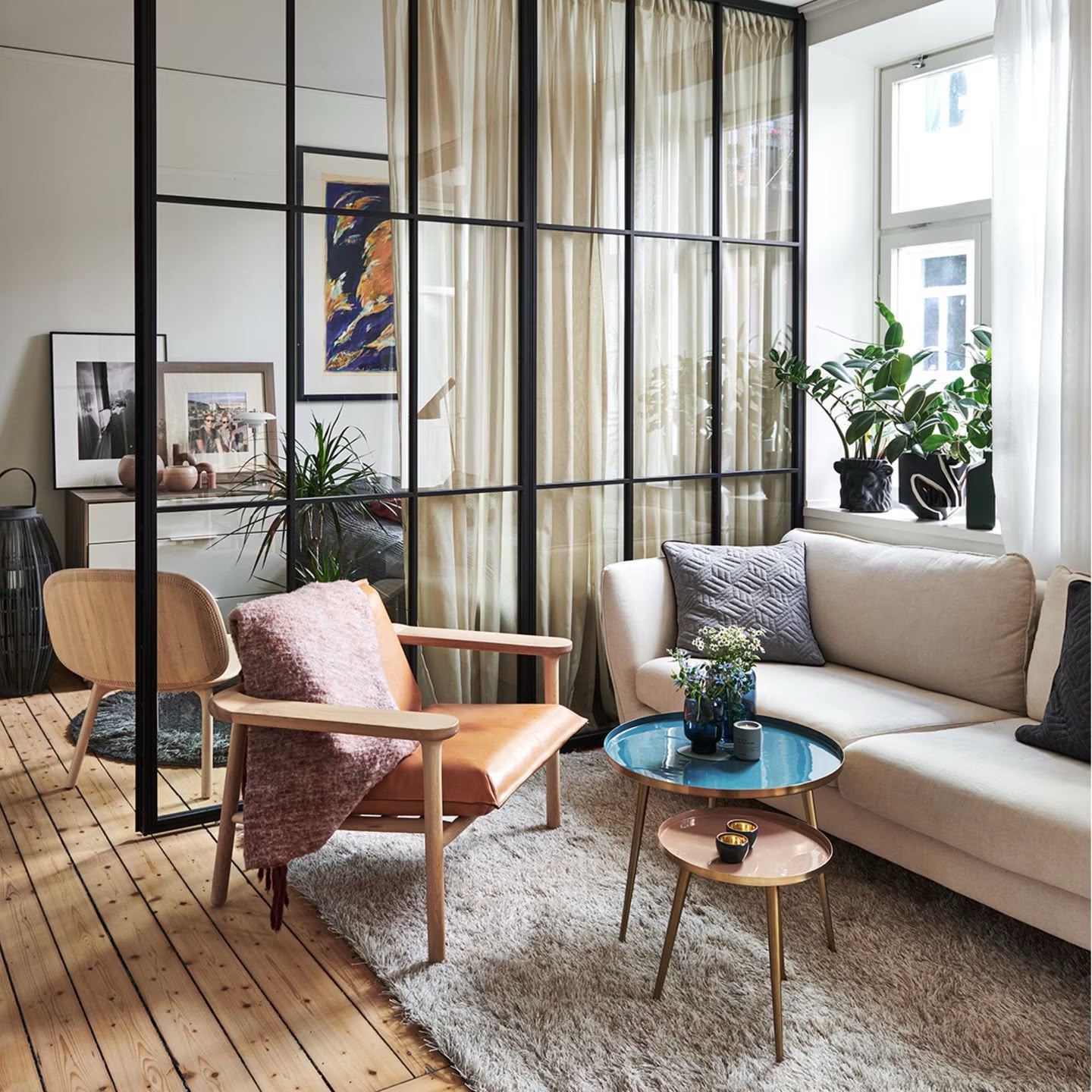 Loft-Wohnbereich – Glasflächen streifenfrei